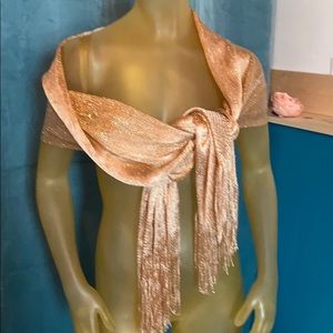 Gold fringe shawl NWT